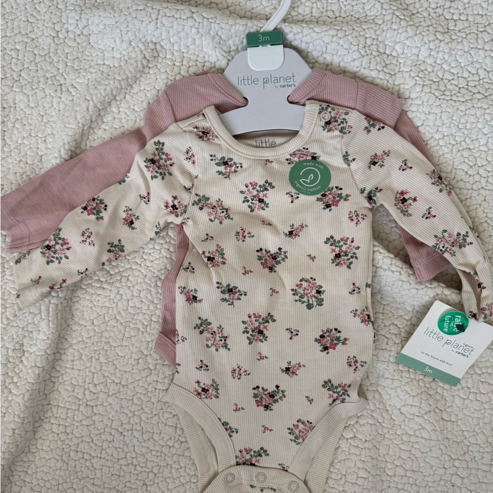 Little Planet Floral and Pink Kids One Piece Set size 3M